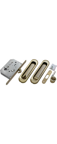 Комплект: ручки-купе + защелка + торцевой зацеп (Бронза)