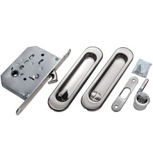 Комплект: ручки-купе + защелка + торцевой зацеп (Хром)